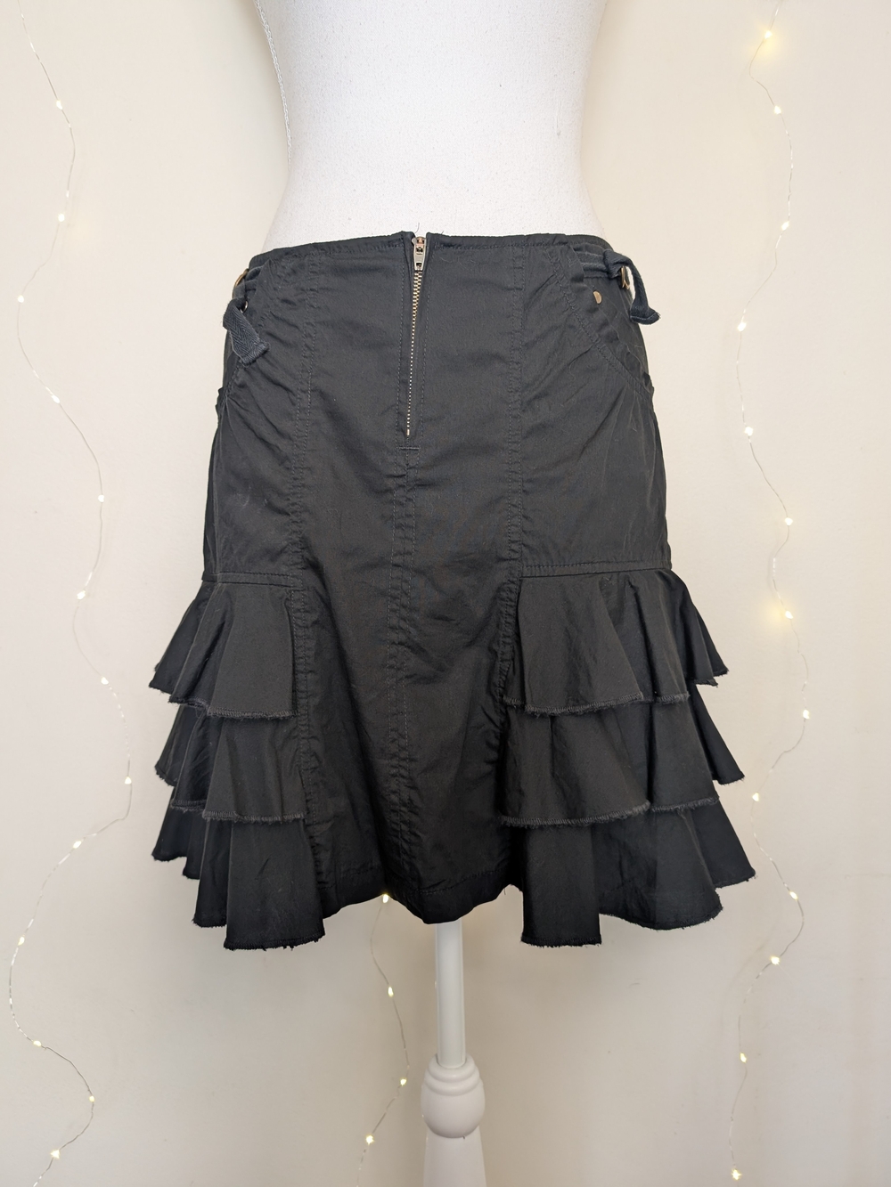 Morgan de Toi Black Tiered Ruffle Skirt